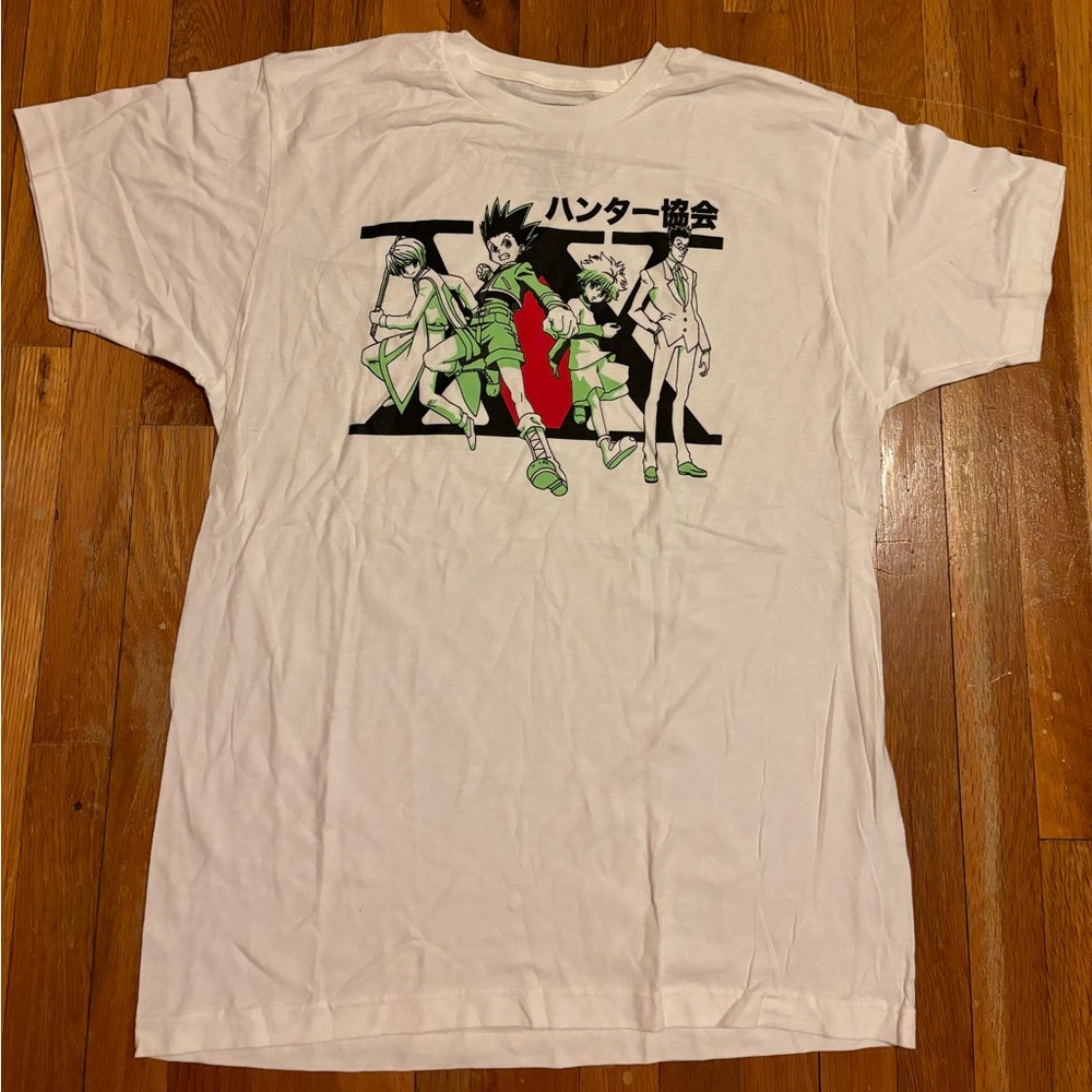 Hunter X Hunter Anime New T-Shirt - Green Tinted 4 in XX Logo Pic Large …